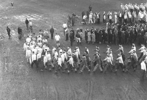 Pro-Japan demonstrators at Tule Lake Segregation Center